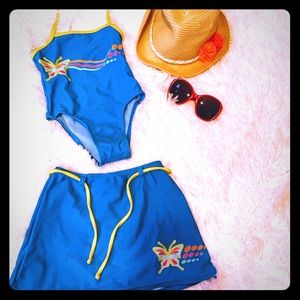 Girls 2 piece bathing suit and skirt!